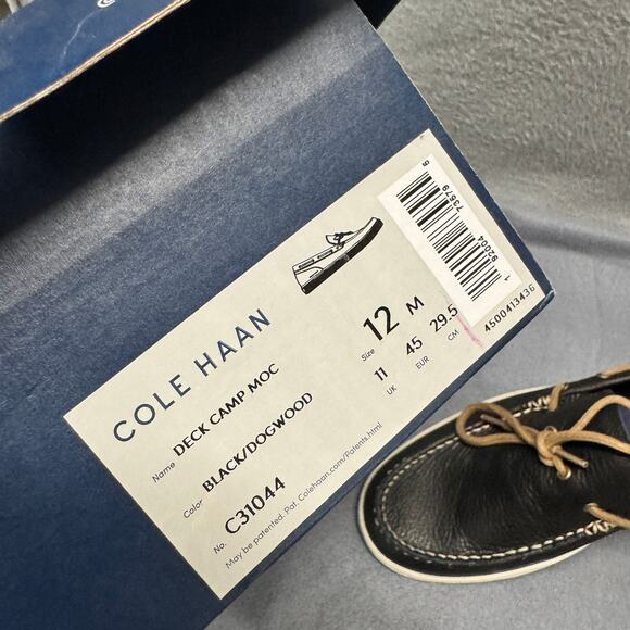 Cole Haan Loafers Mens 12 Leather Deck Camp Moc Grand O/S Slip On Shoes Coastal - Picture 9 of 15